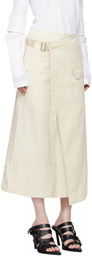 Helmut Lang Off-White Trench Wrap Midi Skirt