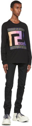 Versace Black Neon Greca Long Sleeve T-Shirt