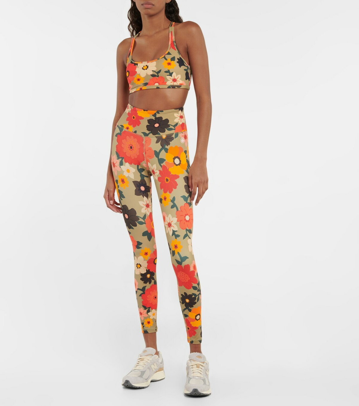 Tory Sport Printed racerback sports bra