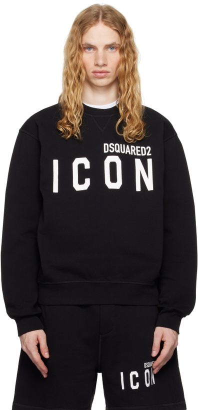 Photo: Dsquared2 Black Cool Fit Crewneck Sweater
