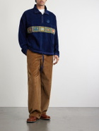 Story mfg. - Polite Oversized Embroidered Appliquéd Organic Cotton-Corduroy Sweatshirt - Blue