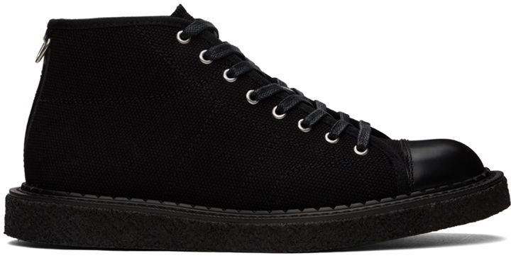 Photo: Fred Perry Black George Cox Edition Canvas Monkey Sneakers