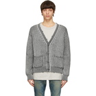 John Elliott Grey Merino Wool Structure Cardigan