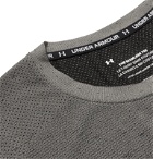 Under Armour - Seamless Mesh-Panelled Mélange Jersey T-Shirt - Gray
