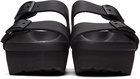 Birkenstock Black Papillio Leather Narrow Arizona Platform Sandals