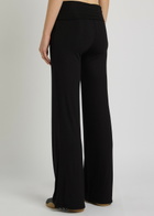 Tala Fold Over Flared-leg Stretch-modal Trousers Black