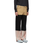 Eckhaus Latta Tan and Black Wide Leg Tri-Stacked Jeans