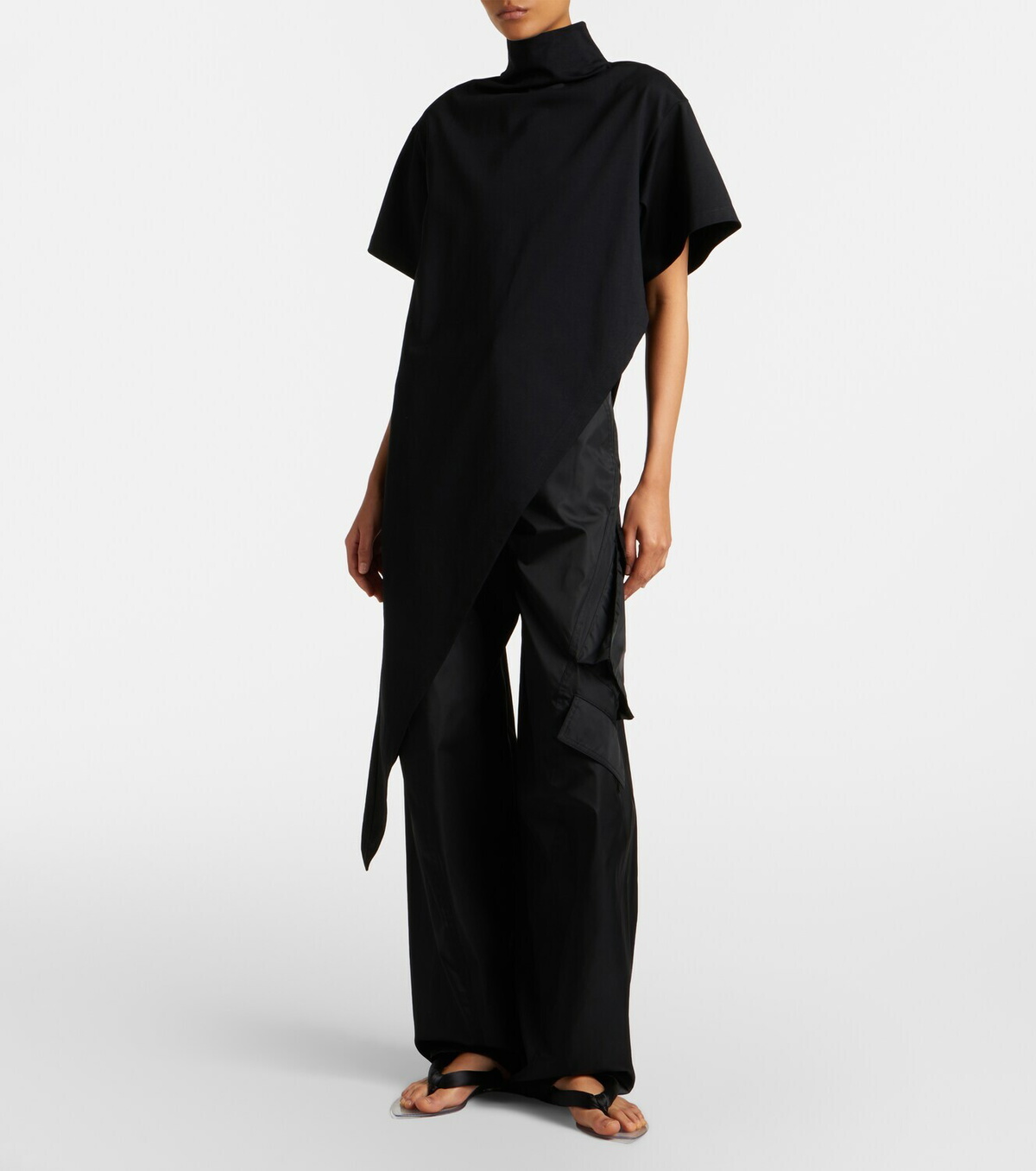 Alaïa Asymmetric cotton jersey T-shirt
