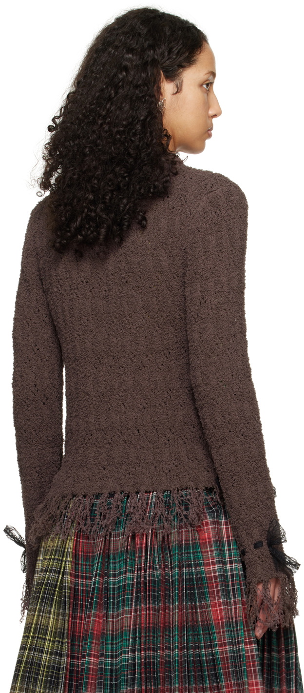 Chopova Lowena Brown Bow Cardigan Chopova Lowena