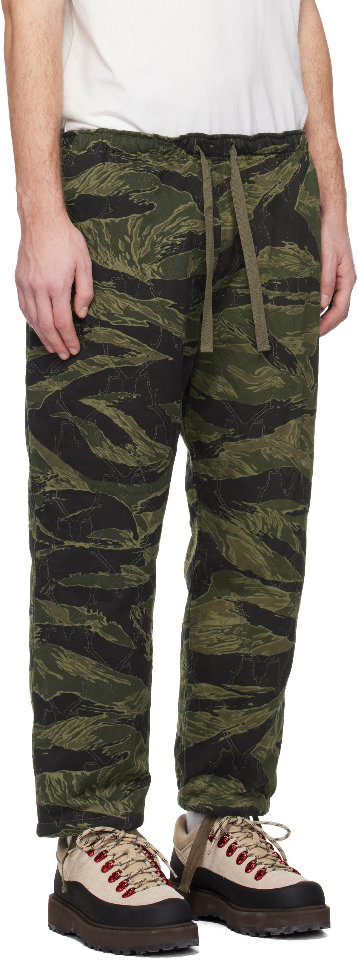 South2 West8 Khaki String Slack Trousers