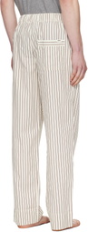 Tekla Brown & Off-White Poplin Pyjama Pants