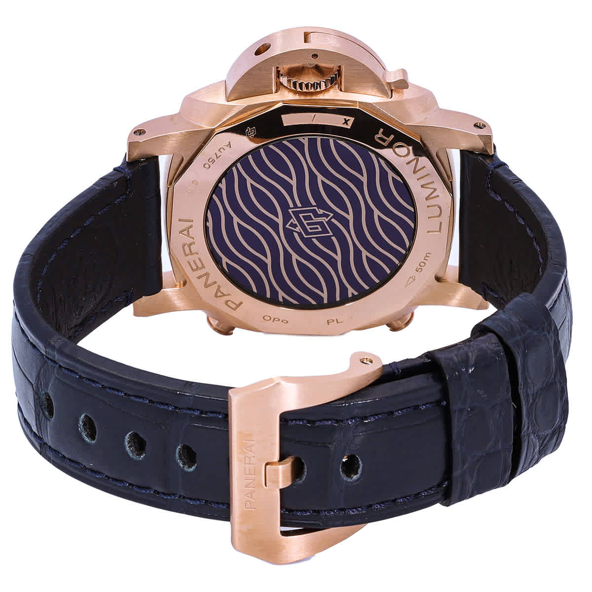 Panerai Luminor Chrono Goldtech Blu Notte Hand Wind Blue Dial Mens Watch PAM01111