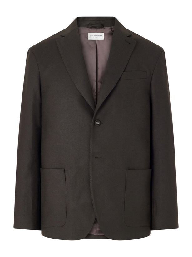 Photo: Officine Générale - Michel Wool-Twill Suit Jacket - Brown