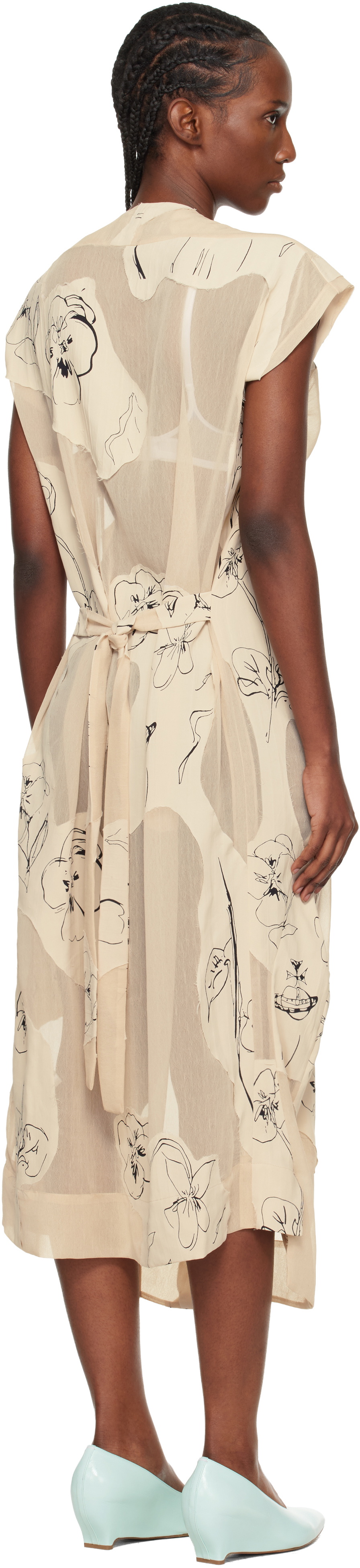 Vivienne Westwood Off-White Printed Veil Crepe Ionian Midi Dress