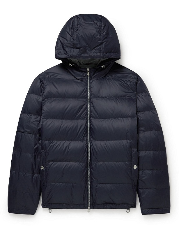 Photo: Brunello Cucinelli - Oversized Quilted Shell Down Hooded Jacket - Blue