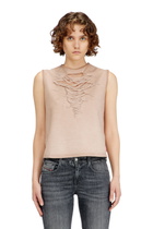 Diesel Sleeveless top with devoré threads - T-Shirts Womens in Pink