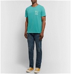 Nudie Jeans - Roy Logo-Print Organic Cotton-Jersey T-Shirt - Turquoise