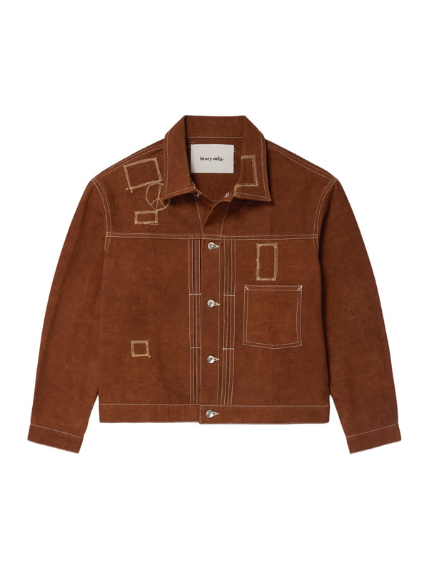 Photo: Story mfg. - Ever Embroidered Cotton-Canvas Jacket - Brown