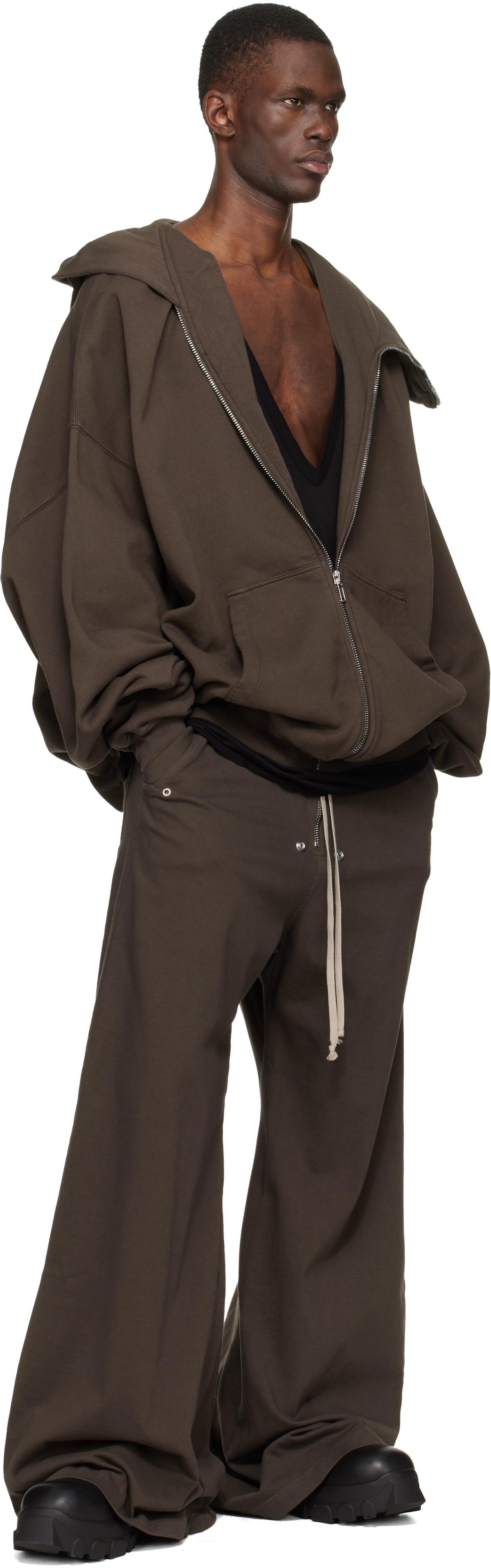 Rick Owens DRKSHDW Brown Temple Geth Belas Sweatpants