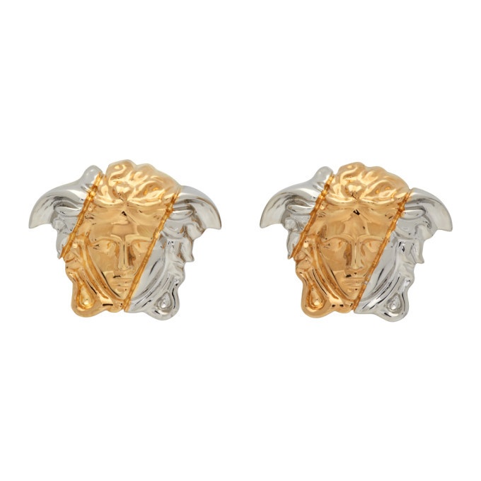 Photo: Versace Gold and Silver Palazzo Dia Earrings