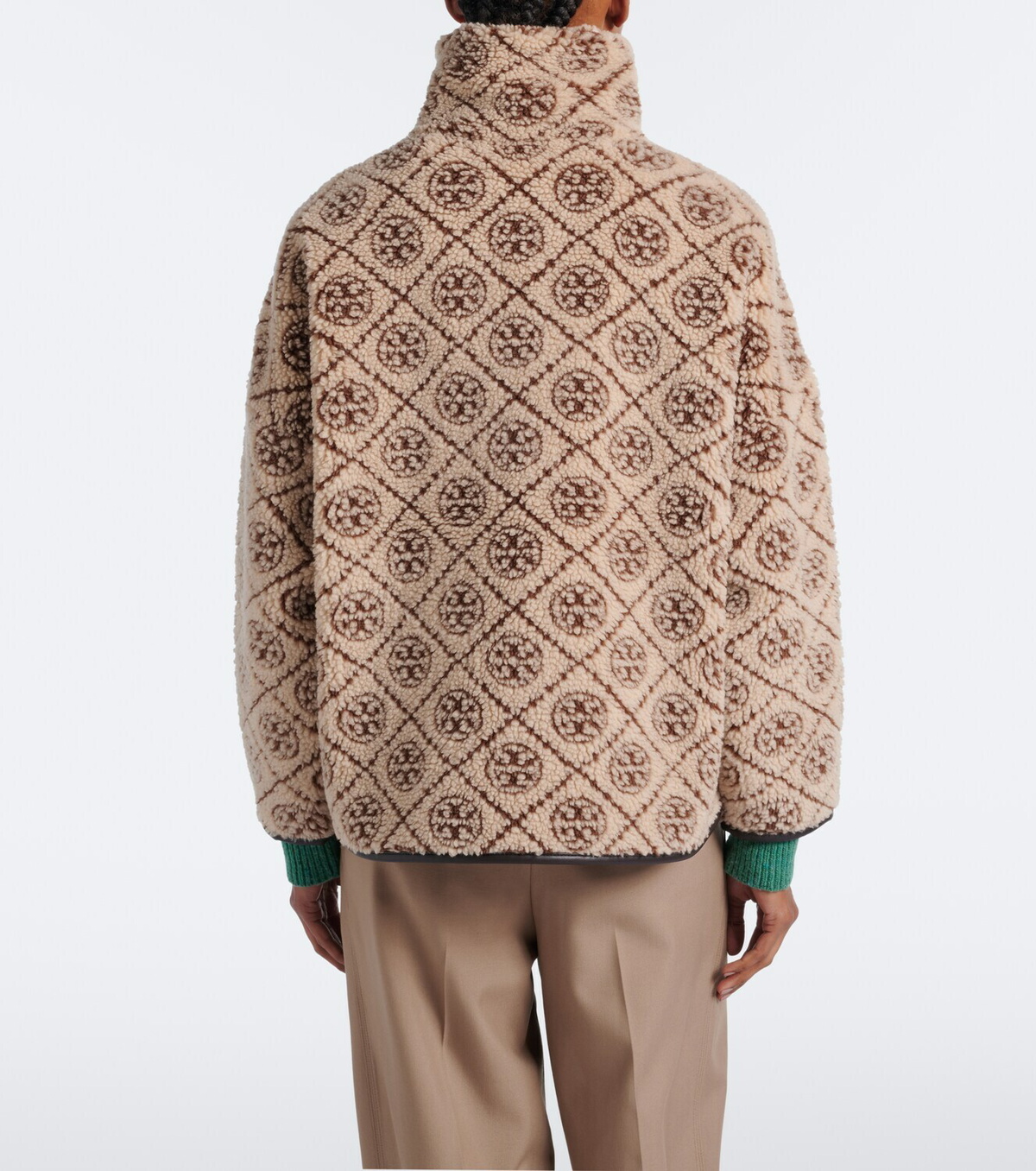 Tory Burch T Monogram printed teddy jacket