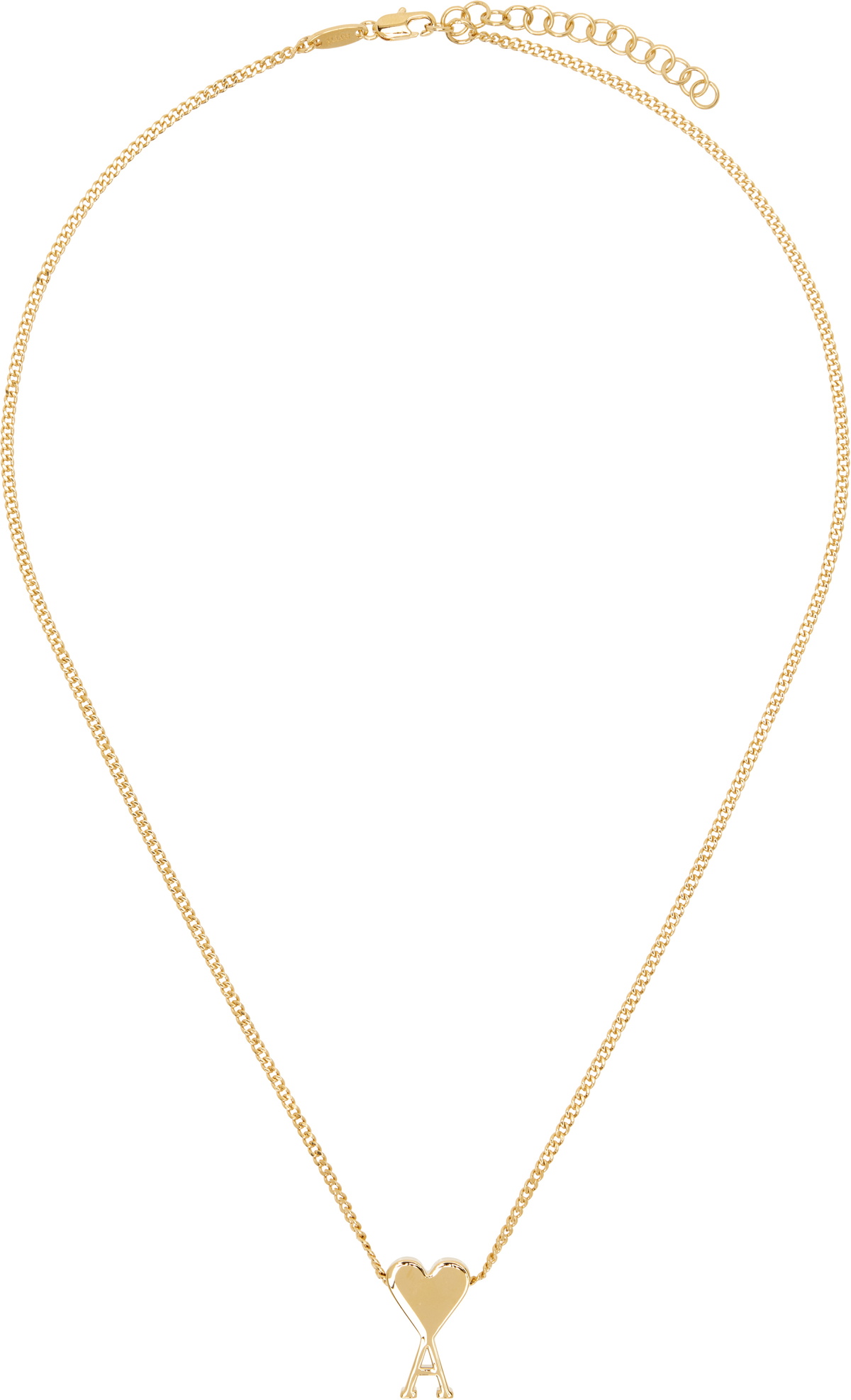 AMI Paris Gold Brass Ami de Coeur Pendant Necklace