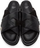 Toga Virilis Black Leather & Suede Sandals