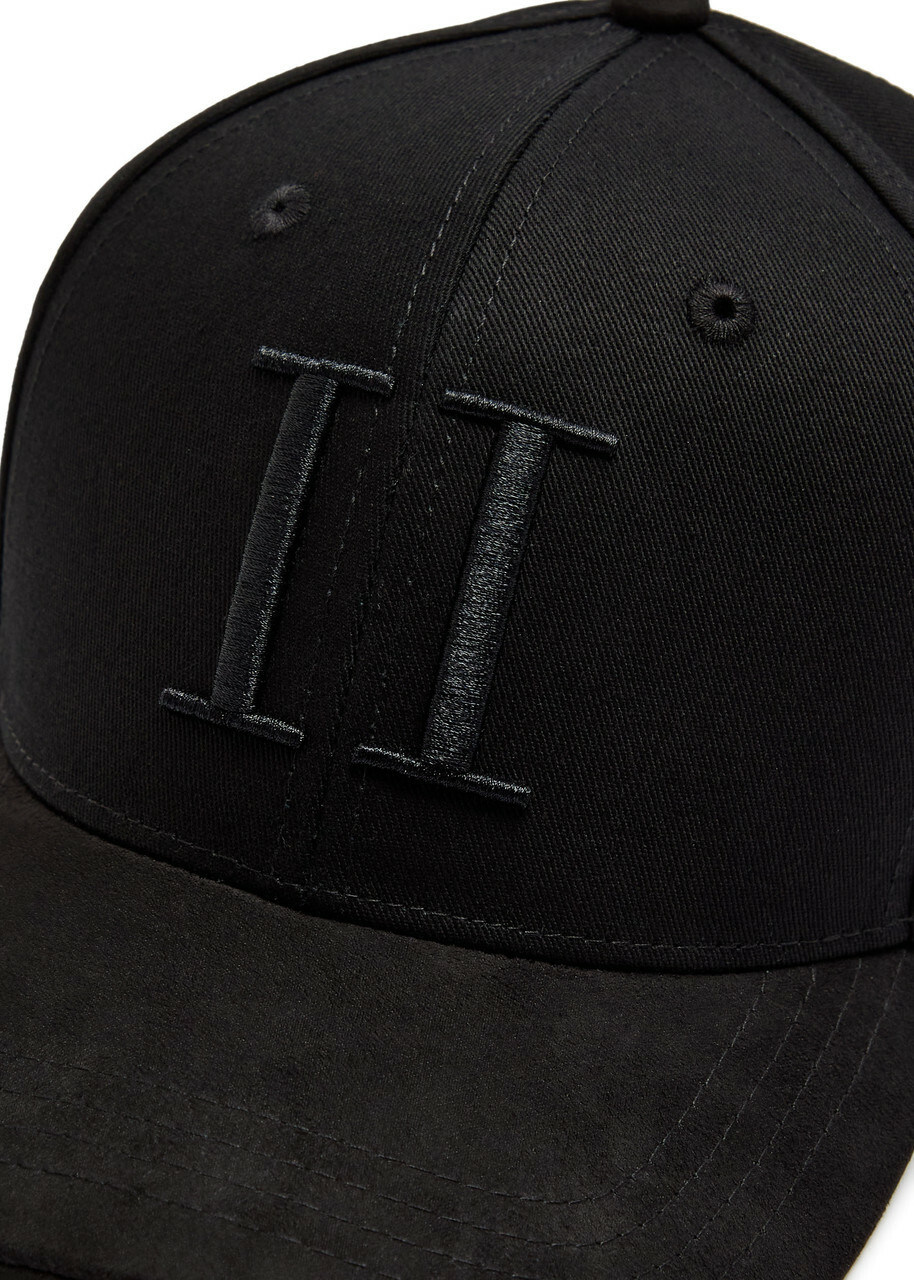 Les Deux Logo-embroidered Faux Suede and Canvas cap - Black - One Size