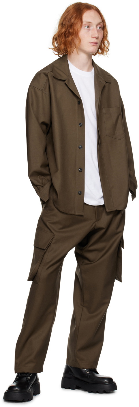 Lownn Brown Elasticized Cargo Pants
