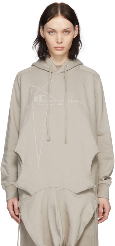 Photo: Rick Owens Beige Champion Edition Organic Cotton Hoodie