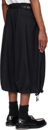 Khoki Navy Wide-Leg Cropped Shorts
