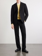 J. Mueser - Waverly Straight-Leg Wool Seersucker Suit Trousers - Black