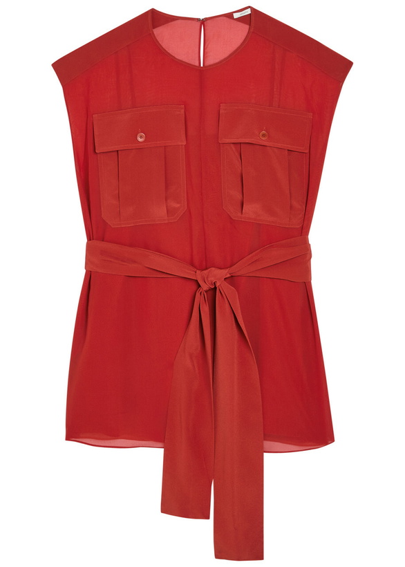 Photo: Joseph Kniza Belted Chiffon top Red