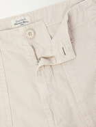 Hartford - Fatigue Straight-Leg Herringbone Cotton Shorts - Neutrals