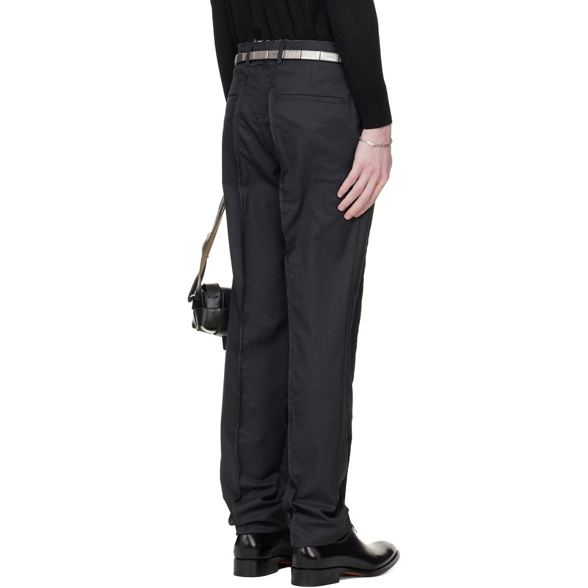 HODAKOVA Grey Horse Hair Suit Trousers