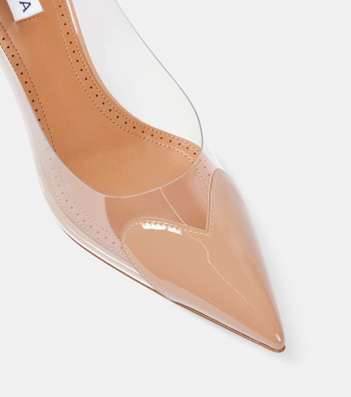 Alaïa Le Cœur patent leather and PU slingback pumps