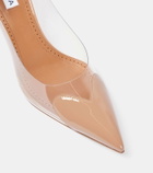Alaïa Le Cœur patent leather and PU slingback pumps