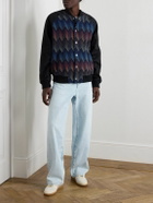 Missoni - Jacquard-Knit Panelled Herringbone Cotton-Blend Drill Bomber Jacket - Black