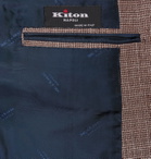Kiton - Slim-Fit Double-Breasted Puppytooth Cashmere, Virgin Wool, Silk and Linen-Blend Suit Jacket - Brown