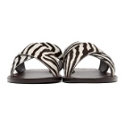 Ralph Lauren Purple Label Off-White and Brown Zebra Flex Sandals