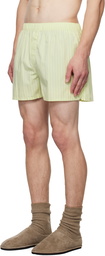 Tekla SSENSE Exclusive Green AURALEE Edition Boxer Pyjama Shorts