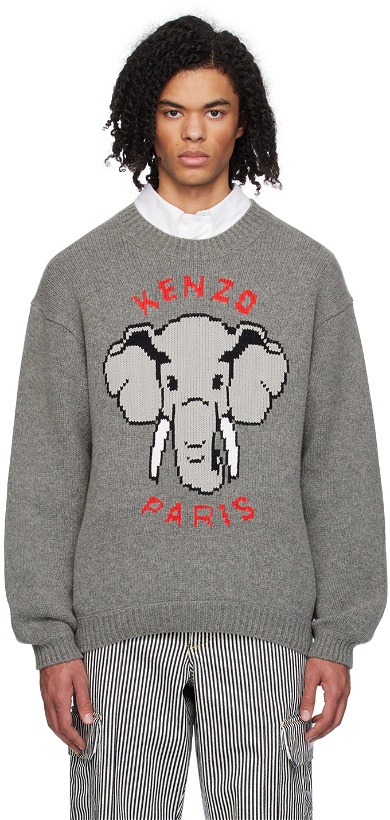 Photo: Kenzo Gray Kenzo Paris Elephant Sweater
