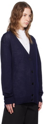 Jil Sander Navy Y-Neck Cardigan