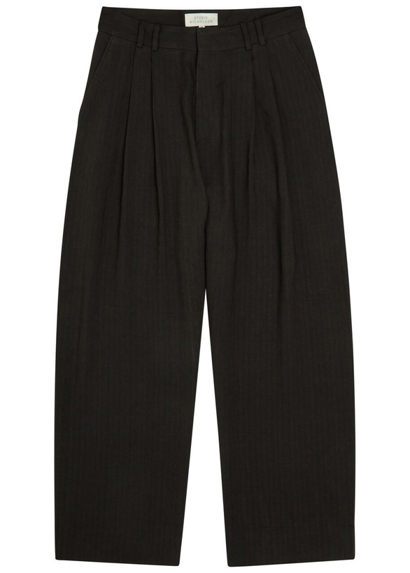 Photo: Studio Nicholson Pleated Wide-leg Trousers Brown