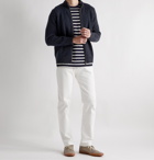 Inis Meáin - Donegal Merino Wool and Cashmere-Blend Zip-Up Cardigan - Blue