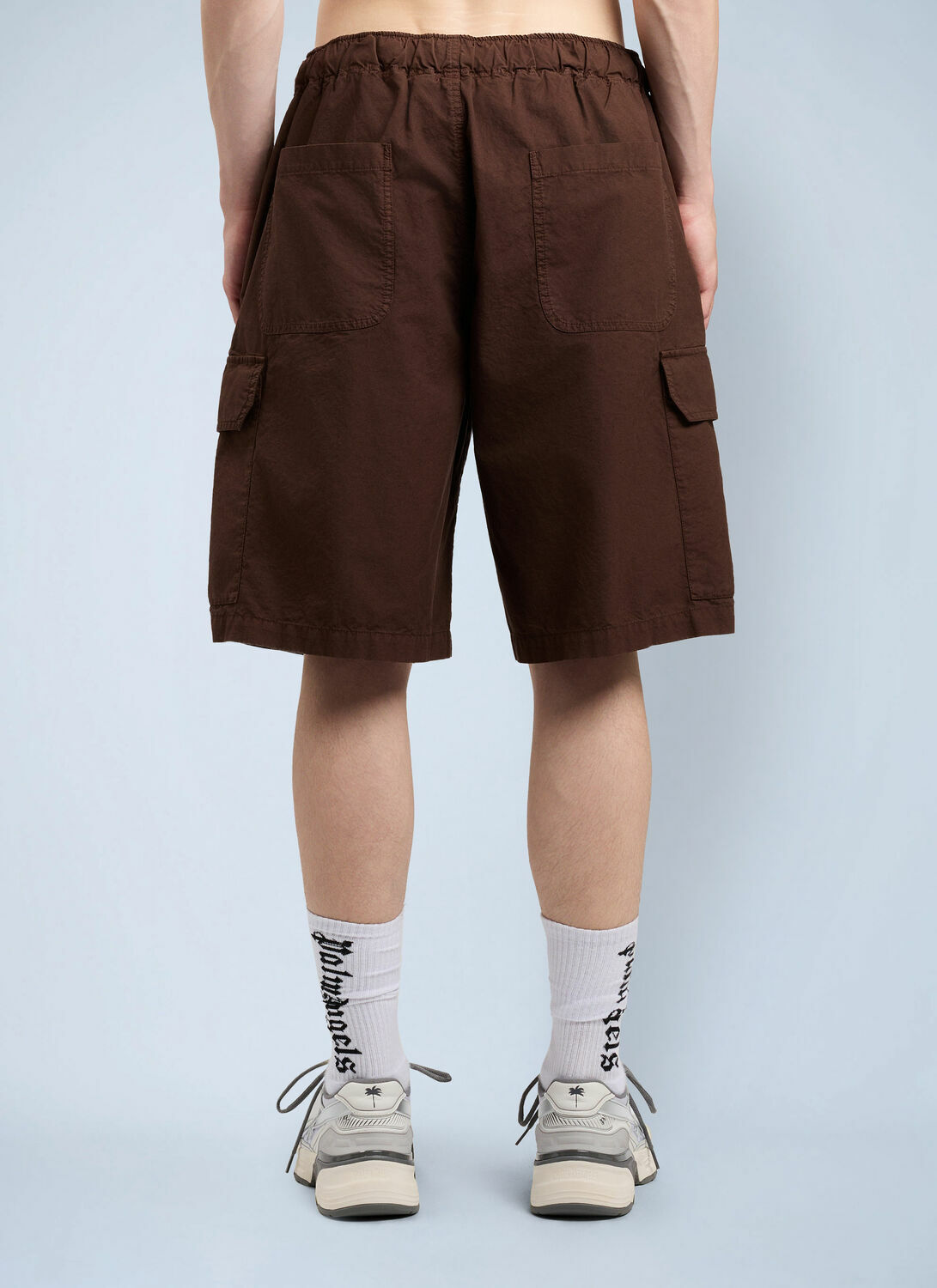 Palm Angels Curved Logo Loose Cargo Shorts