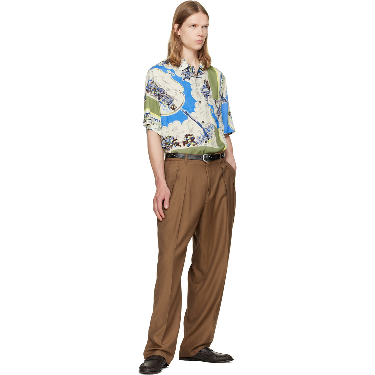 Paul Smith Multicolor 'London Scarf' Print Viscose Shirt