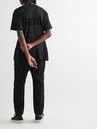 Fear of God - Logo-Flocked Cotton-Jersey T-Shirt - Black