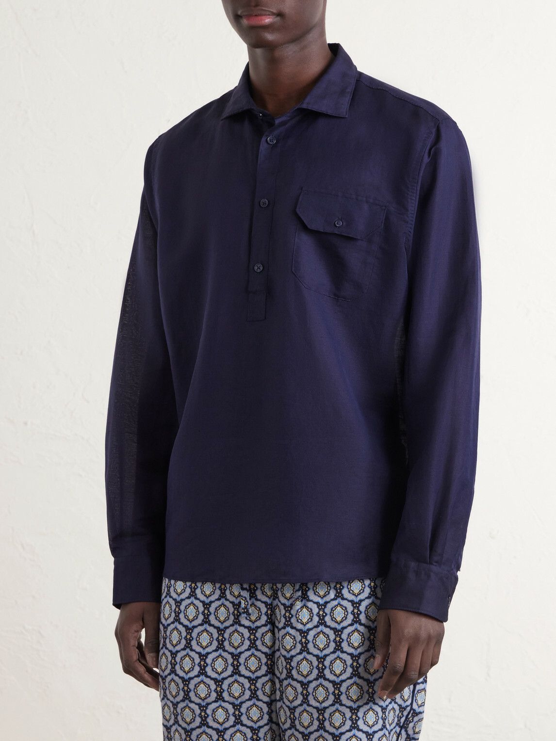 Orlebar Brown - Cesare Linen and Cotton-Blend Shirt - Blue