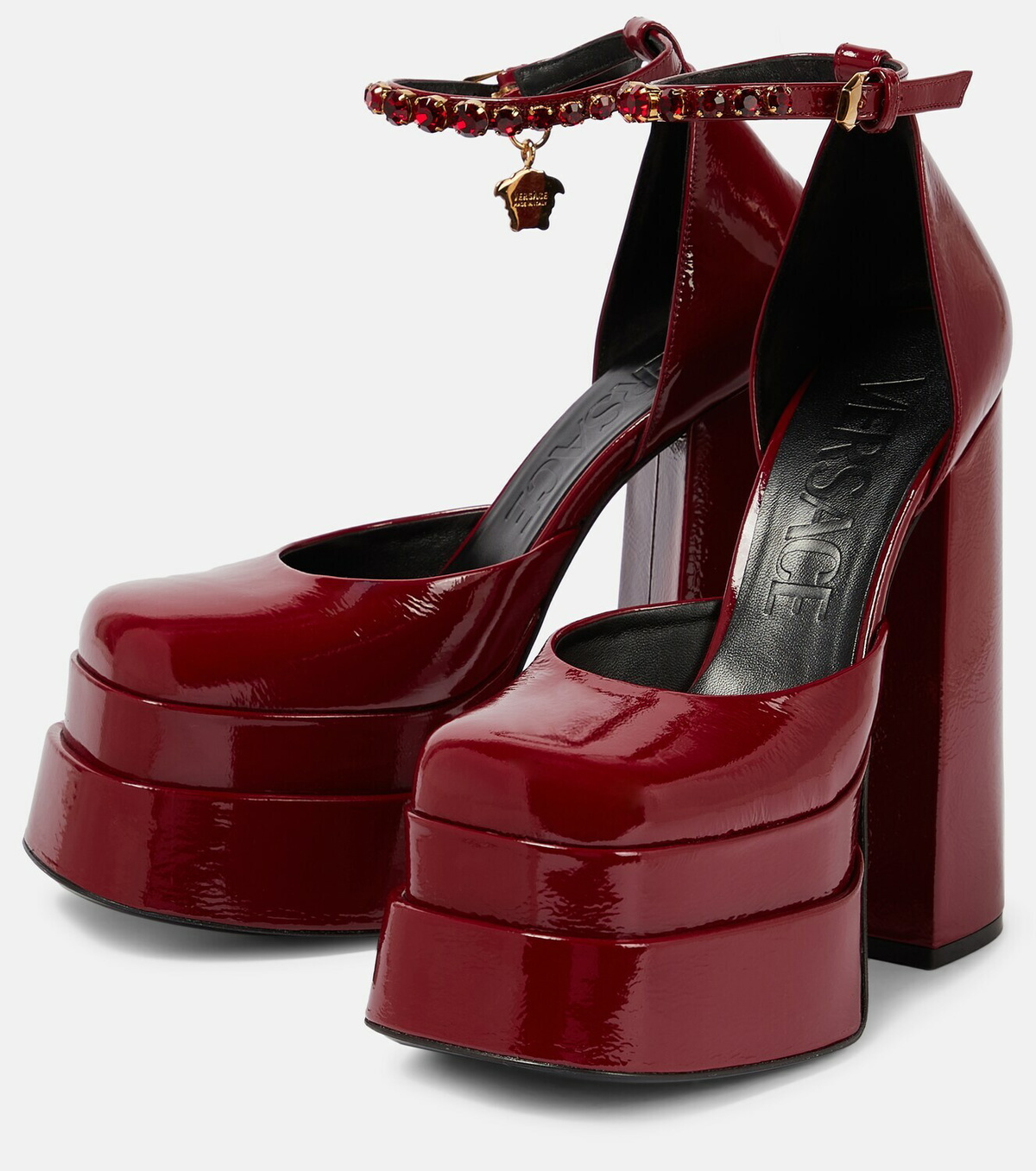 Versace - Medusa Aevitas patent leather platform pumps Versace